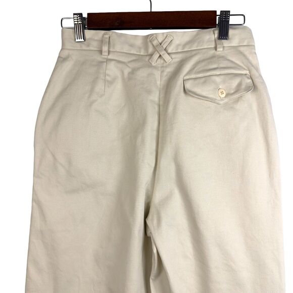 VINTAGE IZOD Ladies Cream Khaki Cotton-blend Straight Leg Pocketed Chino Pants - Picture 5 of 7